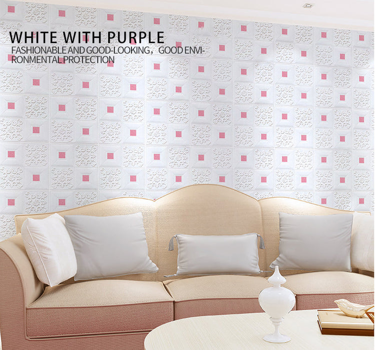 coloribbon white with purple peel and stick 3d wallpaper