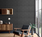 coloribbon black brick peel and stick 3d wallpaper