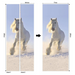 coloribbon peel and stick creative decorative pvc 3d snowwhite horse door sticker