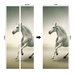 coloribbon peel and stick creative 3d white running horse door sticker
