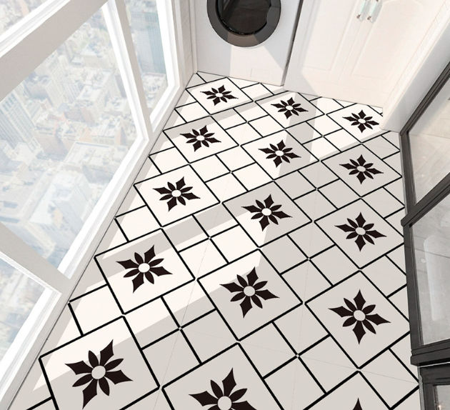 Coloribbon peel and stick non-slip simple plaid painting floor sticker