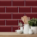 coloribbon 3d waterproof peel and stick ruby red brick pattern for kitchen tiles