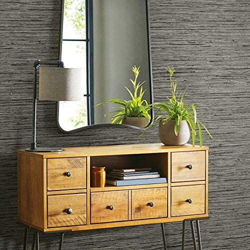 coloribbon dark brown grasscloth peel and stick wallpaper for bathroom