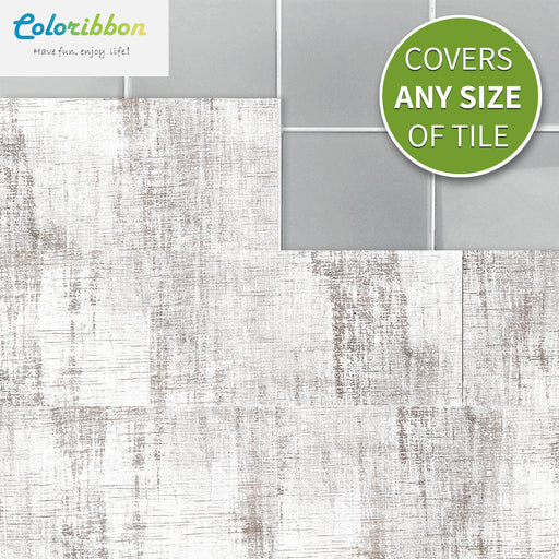 coloribbon white wood grain wallpaper covers any size of tile