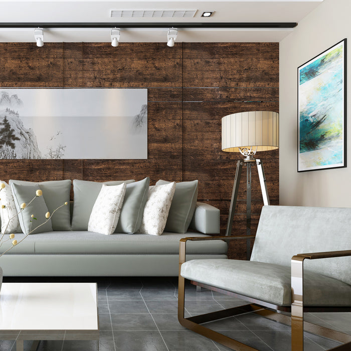 coloribbon peel and stick dark brown wood grain wall mural for living room