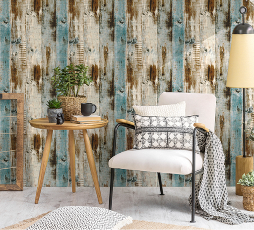 coloribbon removable hemp brown wood grain pattern wall decals