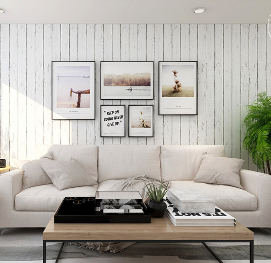 coloribbon peel and stick nordic style white stripe pattern wall sticker for living room