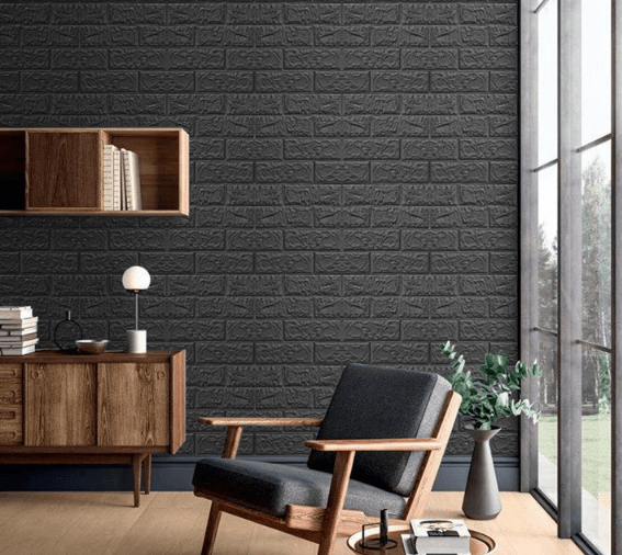 gray black textured wall panels 