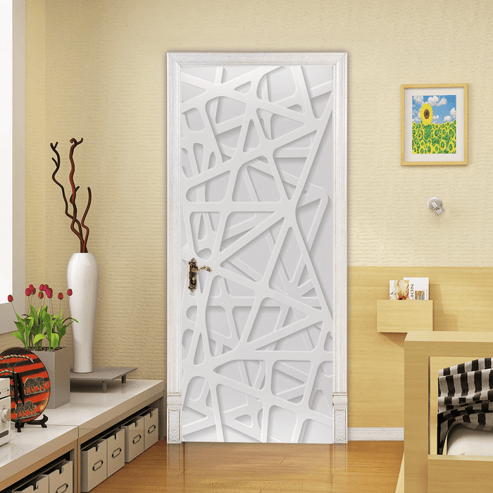 3D Geometric bedroom door stickers