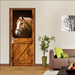 coloribbon peel and stick creative decorative pvc 3d horse door sticker