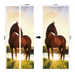 coloribbon peel and stick creative decorative pvc 3d brown horse in nature door sticke