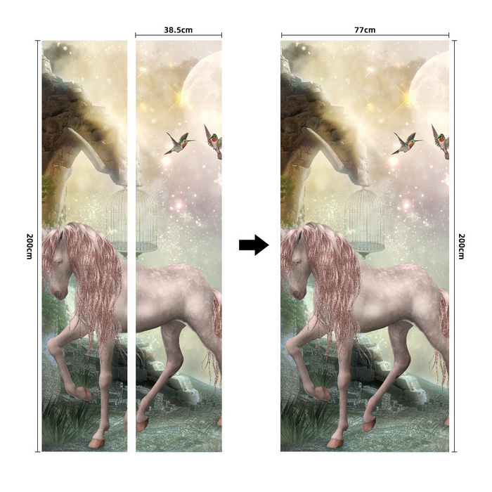 coloribbon 3d dream horse print door sticker
