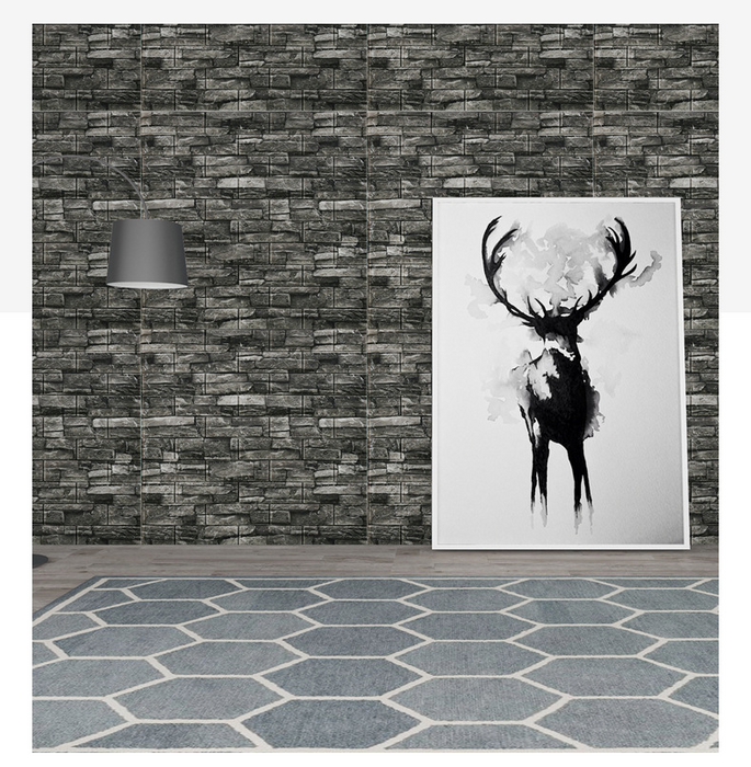 coloribbon vintage black peel and stick 3d wallpaper