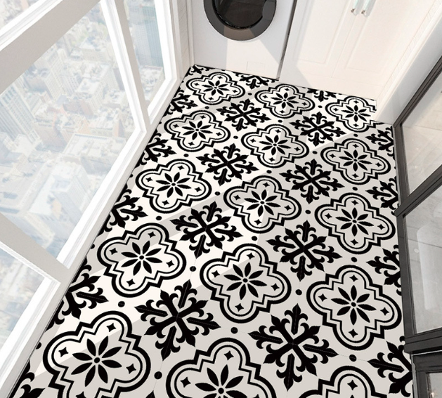 Coloribbon peel and stick non-slip kaleidoscope painting floor sticker