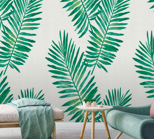coloribbon self-adhesive fresh green leaf pattern nordict style wallpaper