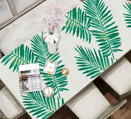 coloribbon self-adhesive fresh green leaf pattern nordict style sticker for table