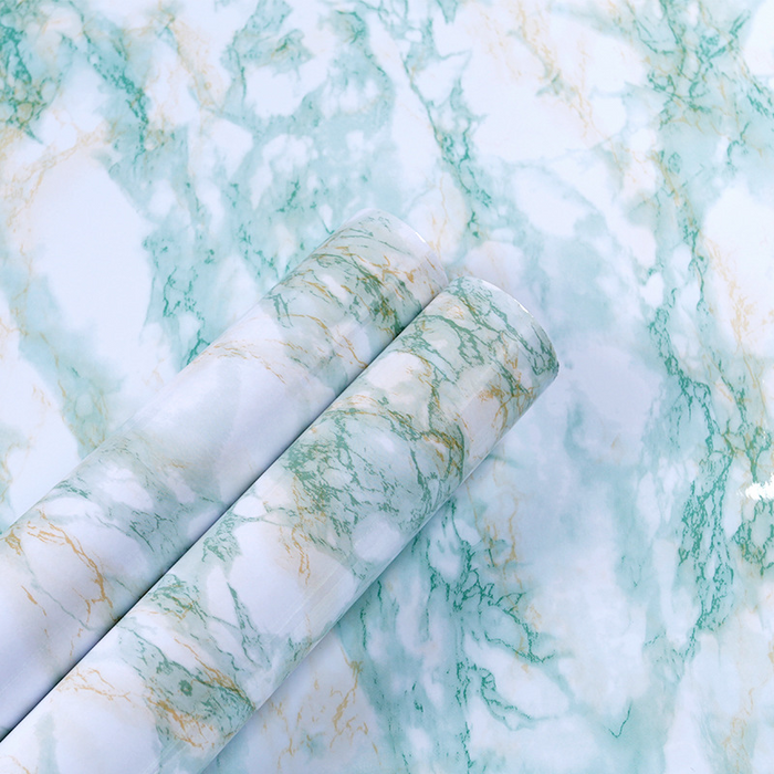 coloribbon peel and stick pvc teal marble wallpaper