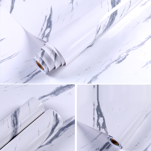 coloribbon peel and stick pvc white and black marble wallpaper