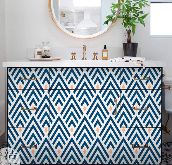 coloribbon peel and stick morandi color geometric wall sticker for furniture decoration