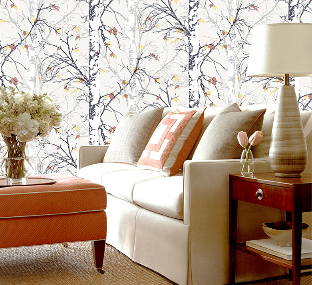 coloribbon peel and stick branches wallpapers for living room