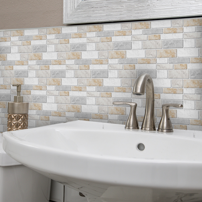 coloribbon 3d imitation peel and stick brick pattern wallpaper for bathroom
