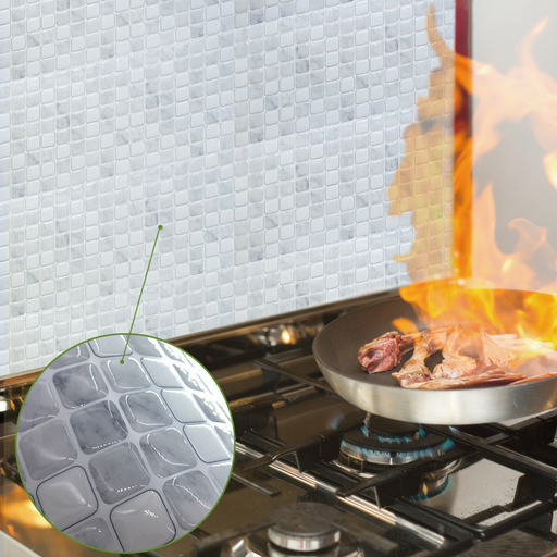 3D Marble White Mosaic Epoxy stick on fireplace tiles