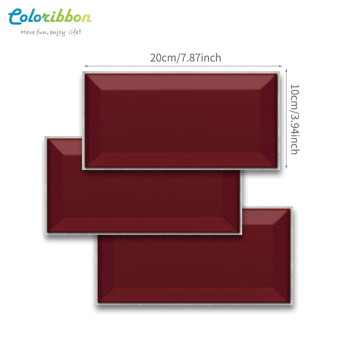 the size of coloribbon 3d pvc peel and stick ruby brick tile decals