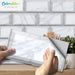 White Marble Brick Wall Sticker Removable Tile Stickers