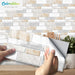 coloribbon peel and stick removable 3d simulation marble brick wallpaper